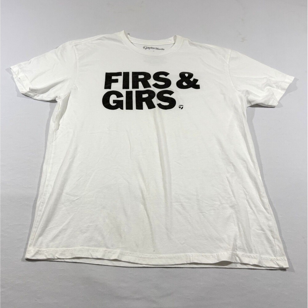 Taylormade White T-shirt Firs & Girs Limited Ed Short Sleeve Print Golf Tee XL